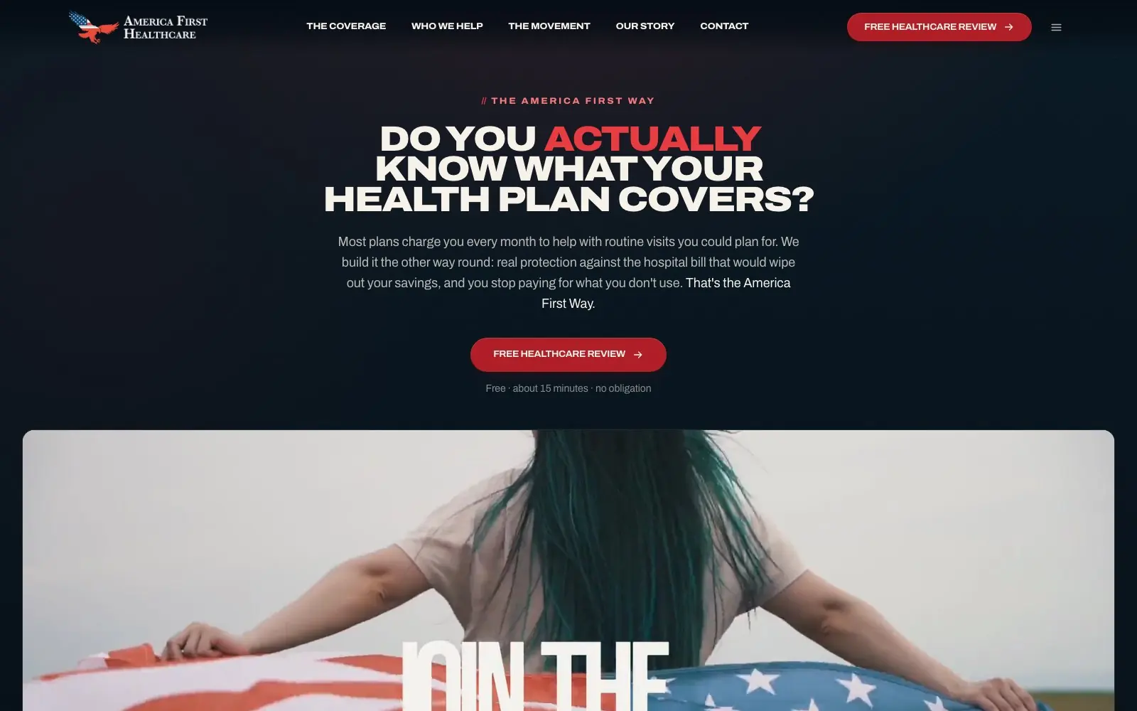 The America First Healthcare website